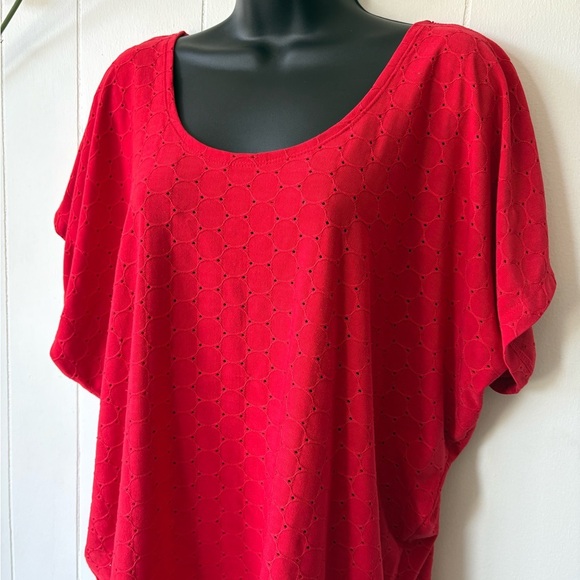Kim & Cami Red Dolman Sleeve Blouse | Size Medium - Picture 2 of 5